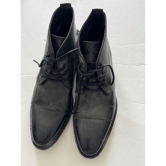 Freebird Men's Size 11 Black Gulch Distressed Cap Toe Lace Up Boots
